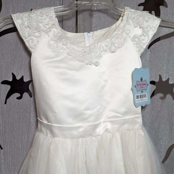new girl special occasion dress flower girl country first communion ivory sz 12 - Picture 8 of 8